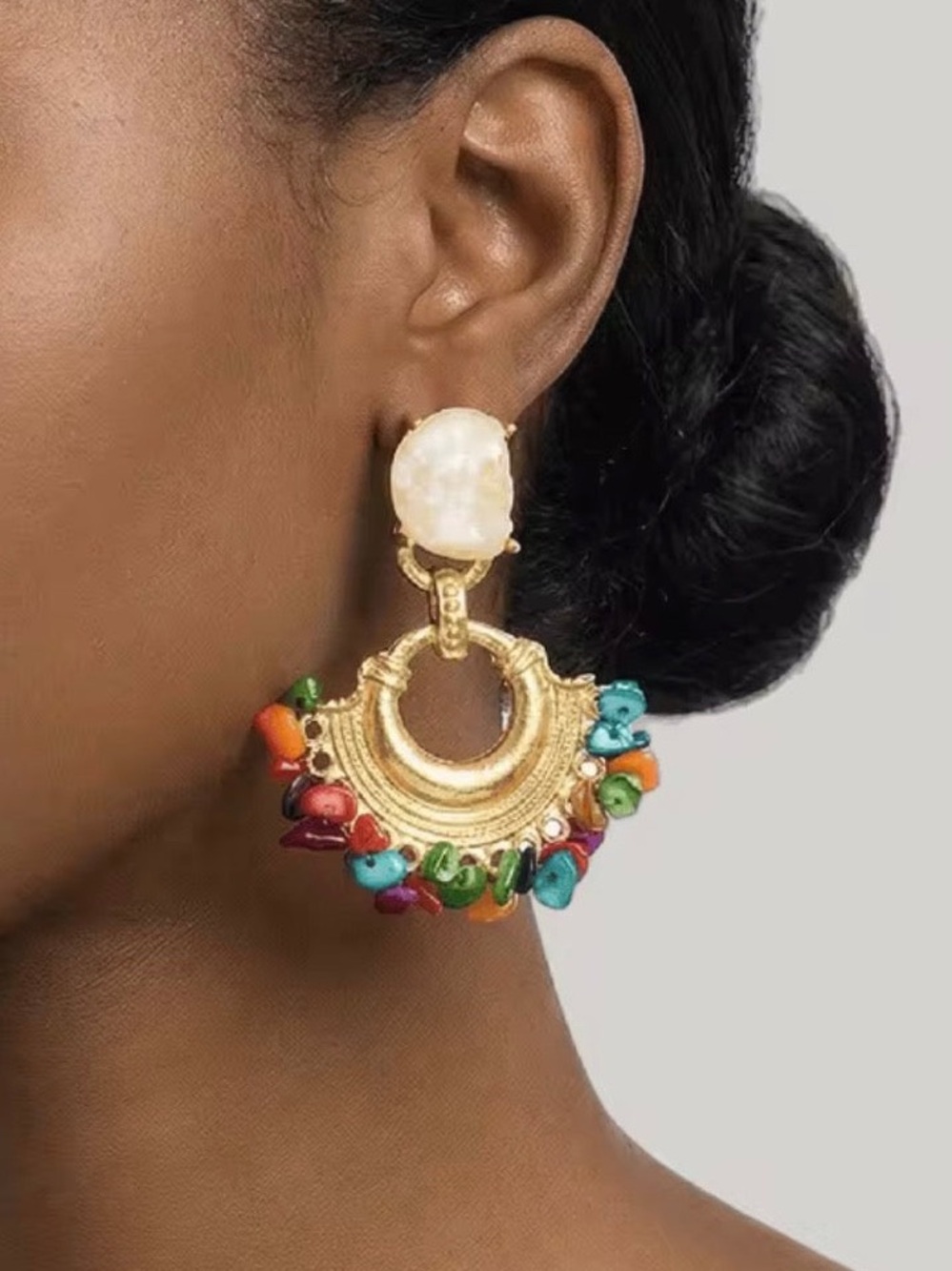 Colorful Dangle Statement Earrings